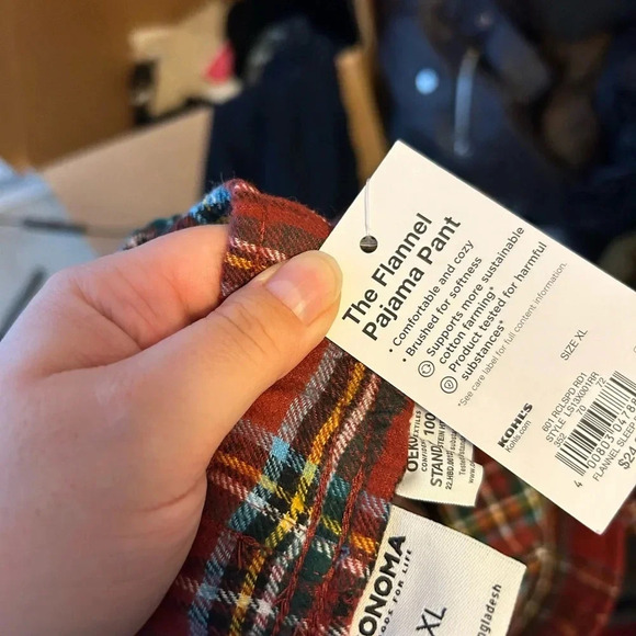 NWT SONOMA MENS PLAID PAJAMA PANTS - Picture 3 of 3